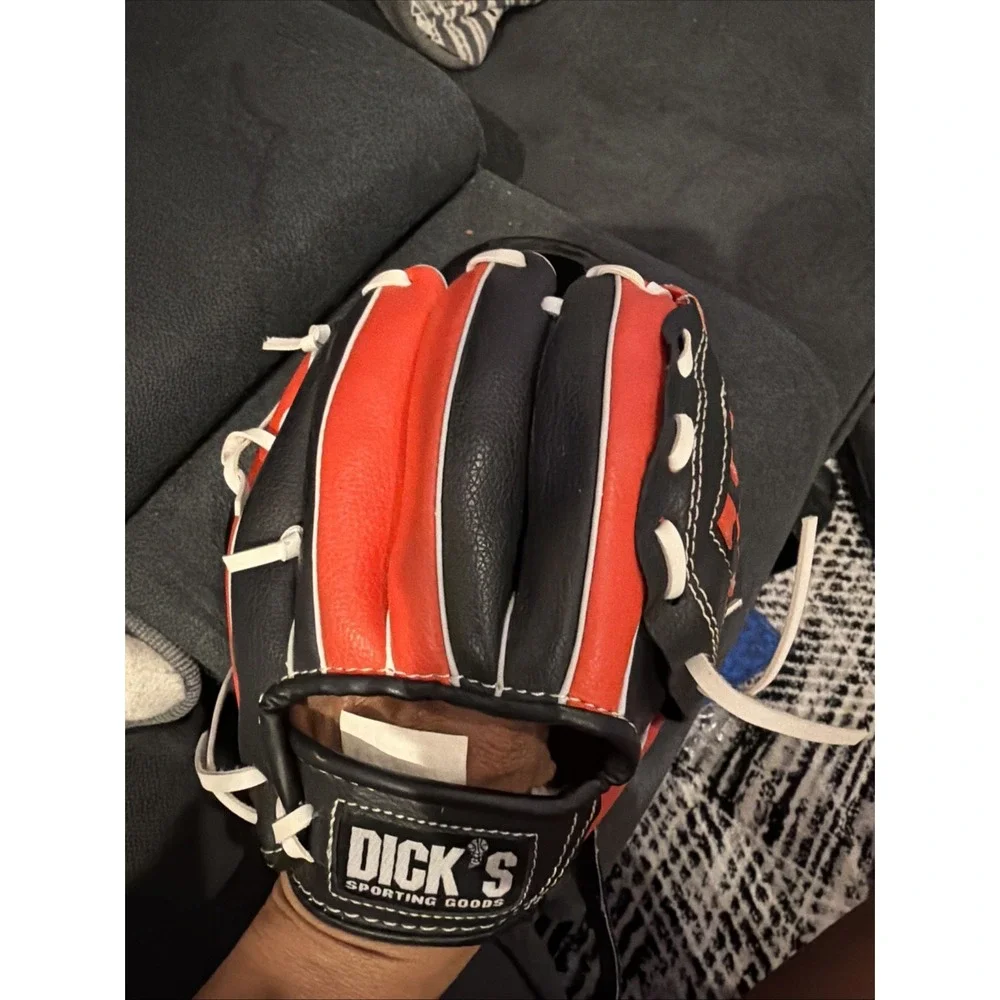 Dick's Sporting Goods Youth Black & Red T-Ball Glove Baseball Softball Tee-Ball